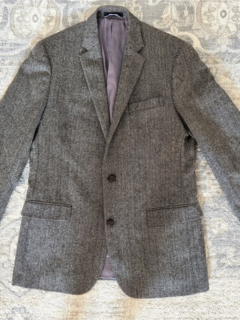 Lauren Ralph Lauren Black Label SLIM Fit Gray Herringbone Wool Sport Coat